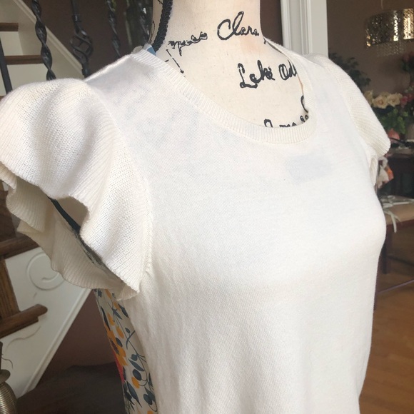 Ann Taylor LOFT White Sweater With Floral Back - Picture 2 of 8